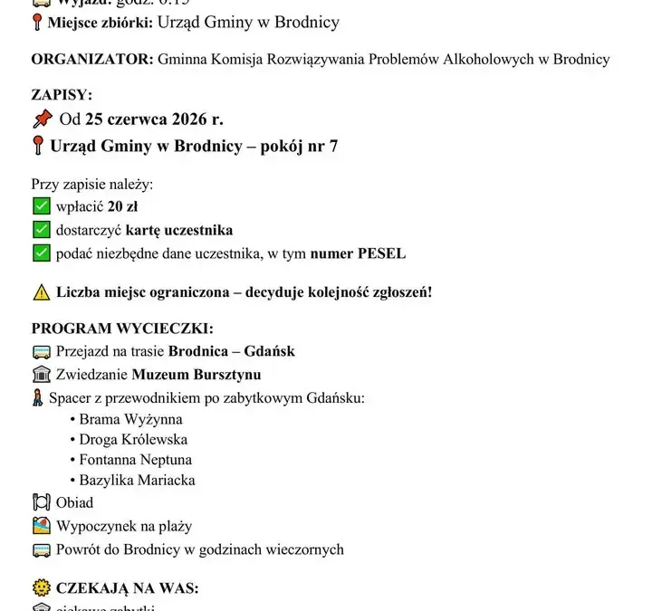 Wycieczka do Gdańska – zostały ostatnie wolne miejsca
