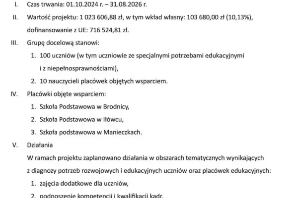 Edukacja włączająca w gminie Brodnica – projekt za milion złotych