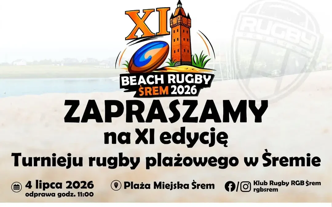 Beach Rugby Śrem 2026: Sportowa sobota nad Jeziorem Grzymisławskim