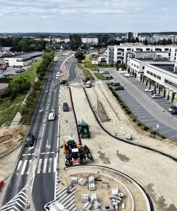 Postęp prac na skrzyżowaniu DW310 w Śremie – efekty po 5 miesiącach