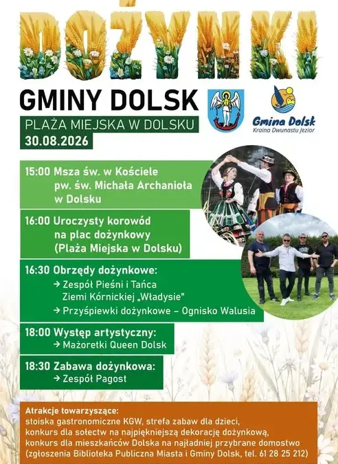 Dożynki Gminne w Dolsku już w najbliższą niedzielę – święto plonów i podziękowania