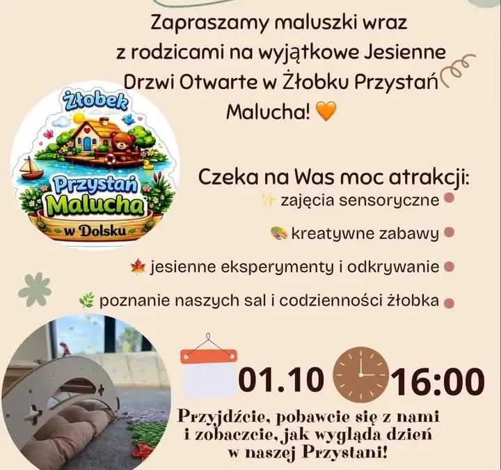 Jesienne Drzwi Otwarte w Żłobku Przystań Malucha w Dolsku – 1 października