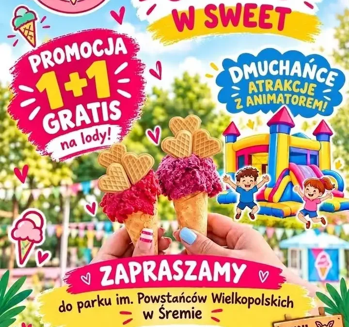 Śrem: słodkie zakończenie sezonu w parku – lody 1+1 gratis i atrakcje dla dzieci