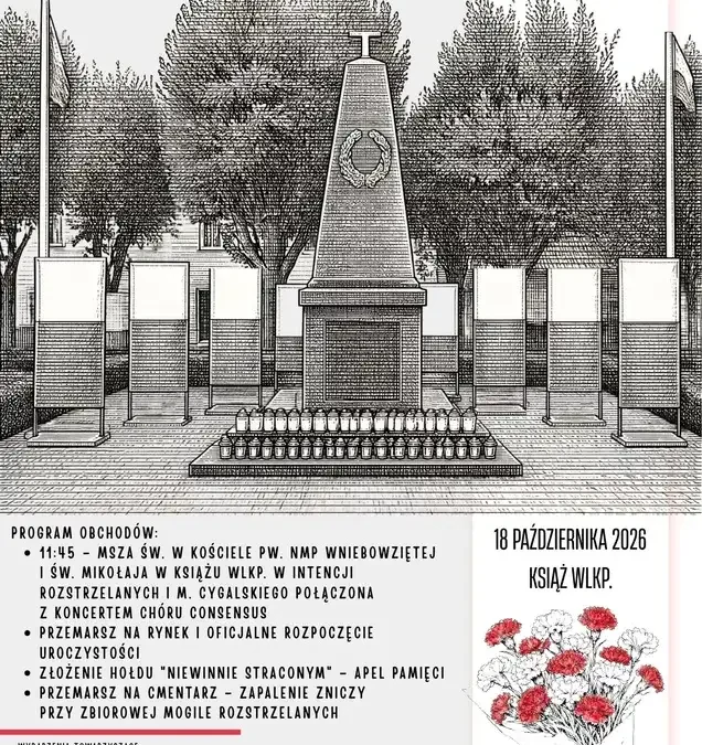 87. rocznica rozstrzelania mieszkańców Ziemi Ksiąskiej i Dolskiej – uroczystości w Książu Wielkopolskim